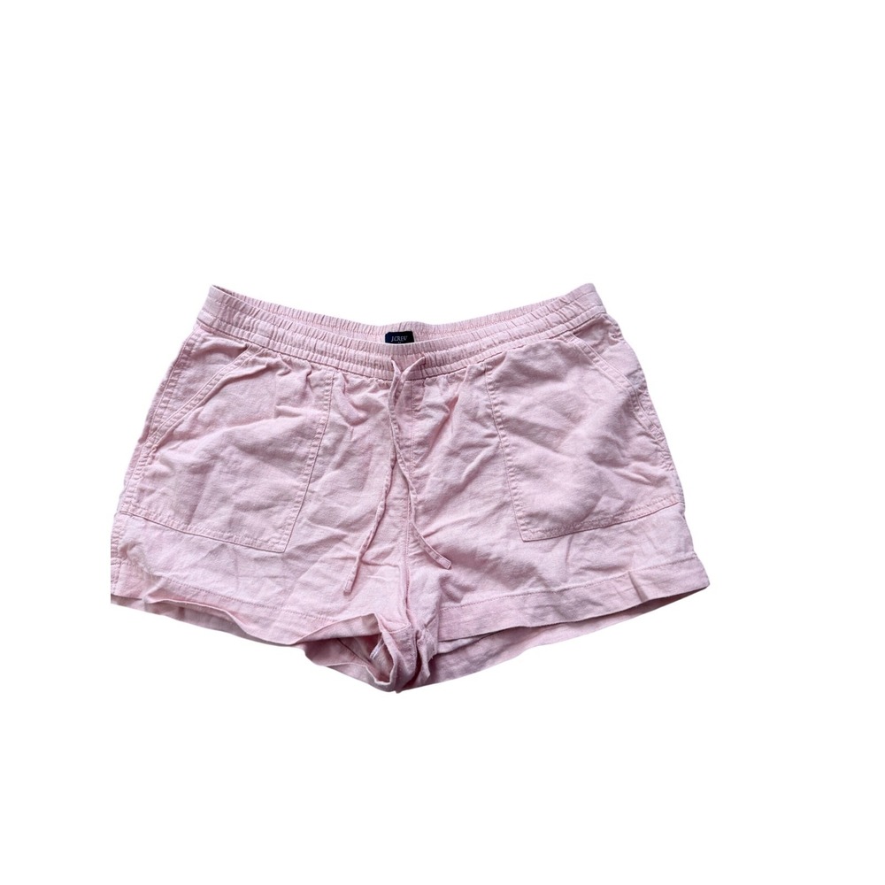 J Crew Pink Linen Blend Drawstring Waist Shorts Size‎ M Coastal Preppy Summer